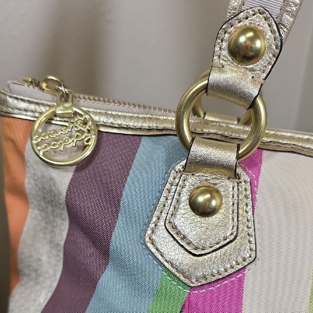 Coach Poppy Legacy Stripe Glam Tote - Picture 6 of 15